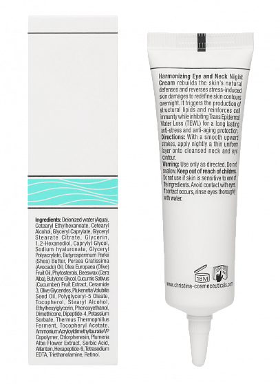 Гармонизирующий ночной крем для кожи вокруг глаз и шеи CHRISTINA Unstress Harmonizing Eye&Neck Night Cream
